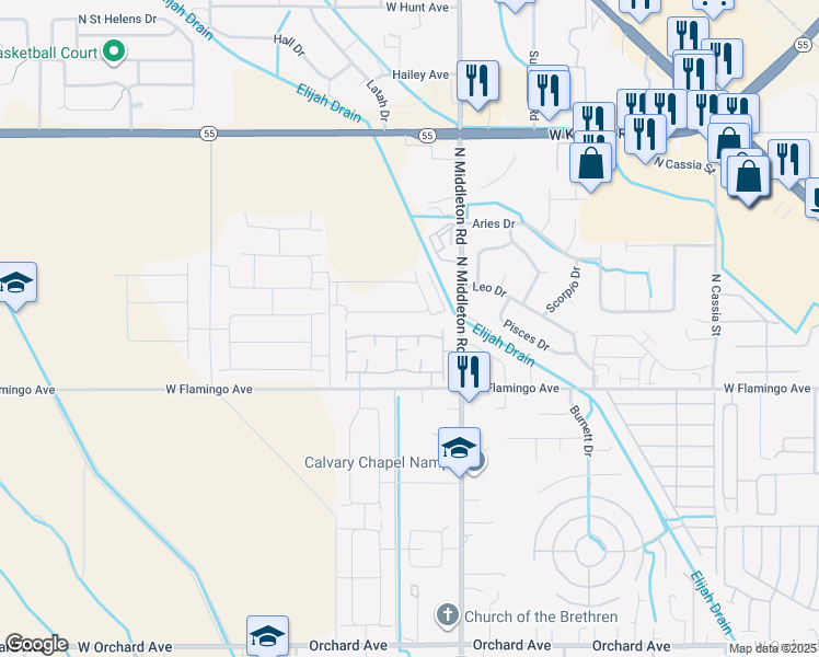 map of restaurants, bars, coffee shops, grocery stores, and more near 11160 West Brassy Cove Loop in Nampa