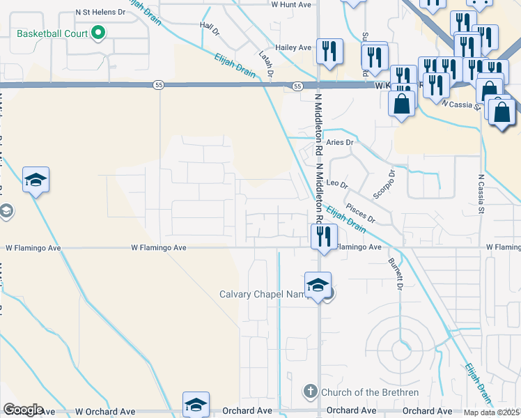 map of restaurants, bars, coffee shops, grocery stores, and more near 11118 West Brassy Cove Loop in Nampa