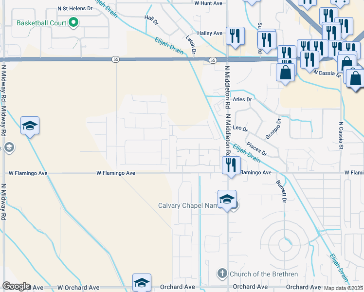 map of restaurants, bars, coffee shops, grocery stores, and more near 11118 West Brassy Cove Loop in Nampa