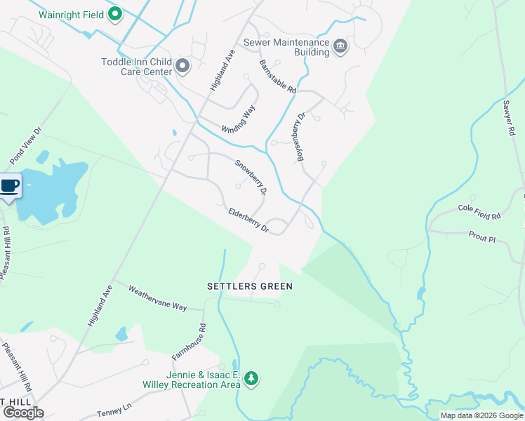 map of restaurants, bars, coffee shops, grocery stores, and more near 132 Elderberry Drive in South Portland