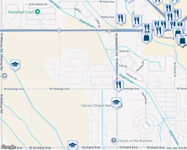 map of restaurants, bars, coffee shops, grocery stores, and more near 11118 West Brassy Cove Loop in Nampa