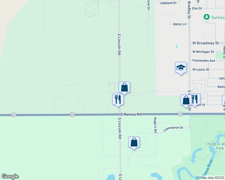 map of restaurants, bars, coffee shops, grocery stores, and more near 1938 Oakwood Drive in Mount Pleasant