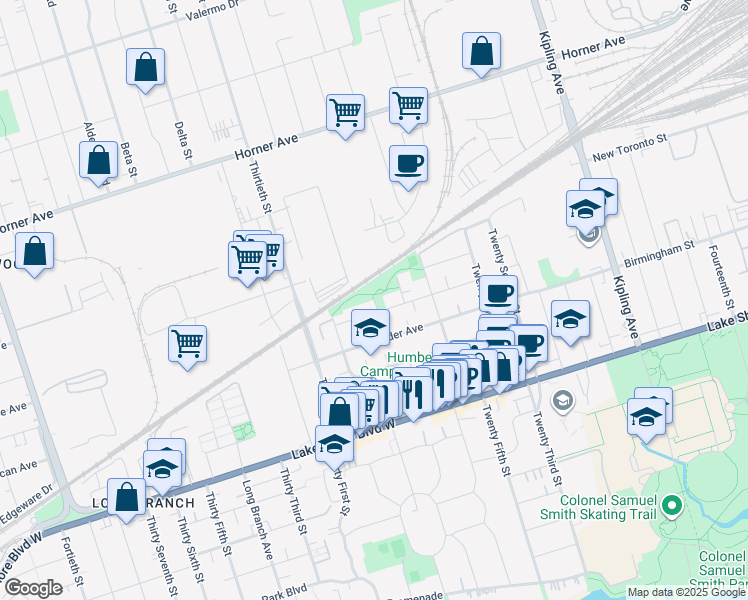 map of restaurants, bars, coffee shops, grocery stores, and more near 9 Price Avenue in Toronto