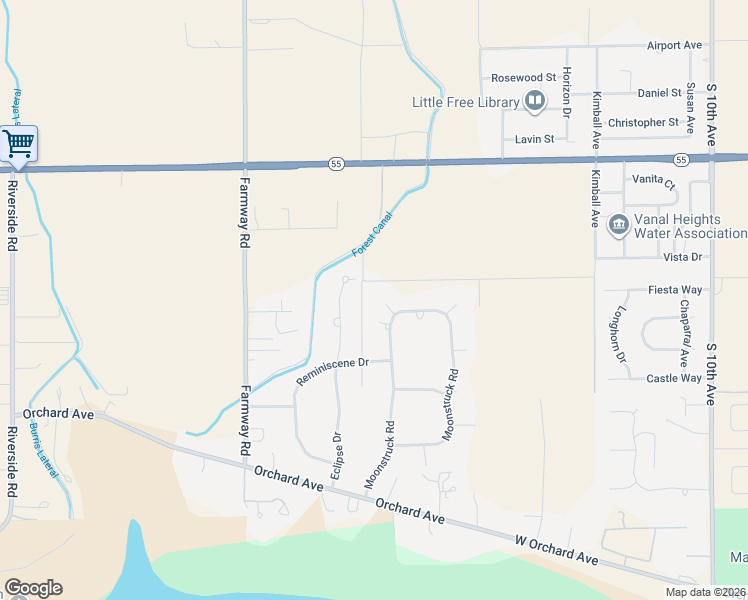 map of restaurants, bars, coffee shops, grocery stores, and more near 15702 Venus Court in Caldwell