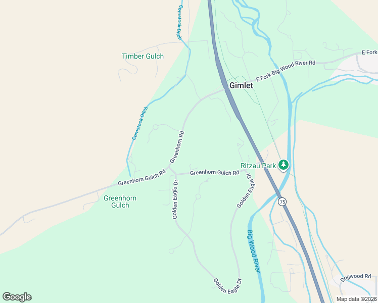 map of restaurants, bars, coffee shops, grocery stores, and more near Greenhorn Road in Hailey