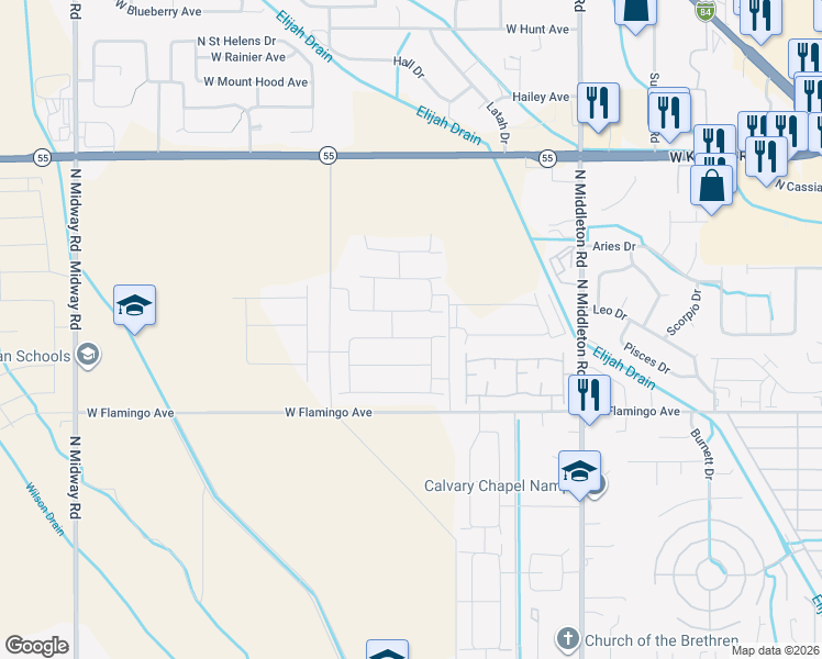 map of restaurants, bars, coffee shops, grocery stores, and more near 11123 W Brassey Cove Loop in Nampa