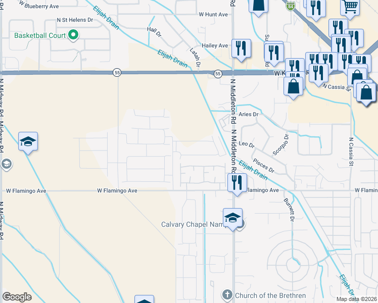 map of restaurants, bars, coffee shops, grocery stores, and more near 11127 West Brassy Cove Loop in Nampa