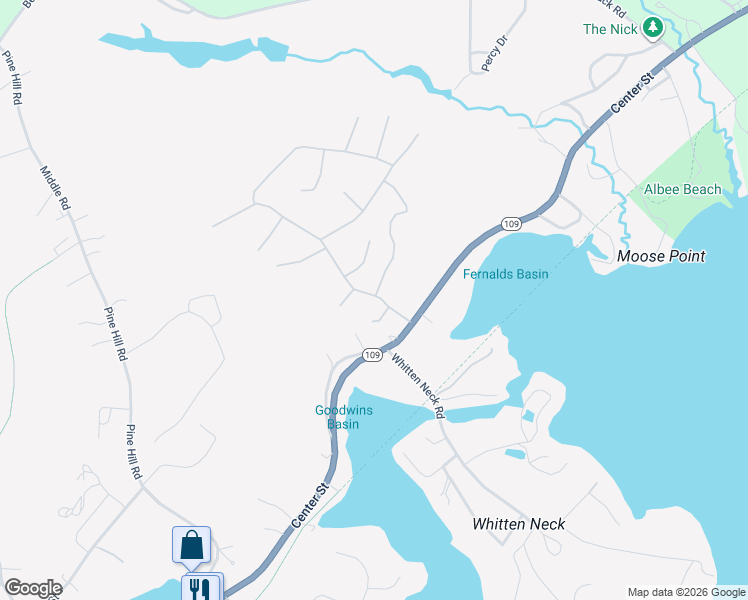 map of restaurants, bars, coffee shops, grocery stores, and more near 38 Birch Hill Estates Road in Wolfeboro