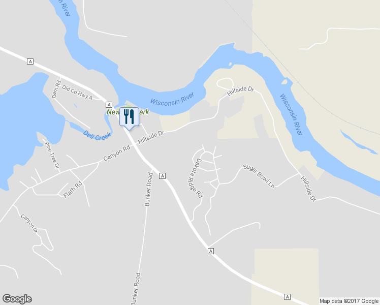 map of restaurants, bars, coffee shops, grocery stores, and more near 56 Redhawk Trail in Baraboo