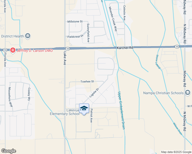 map of restaurants, bars, coffee shops, grocery stores, and more near 12731 Slatestone Way in Nampa