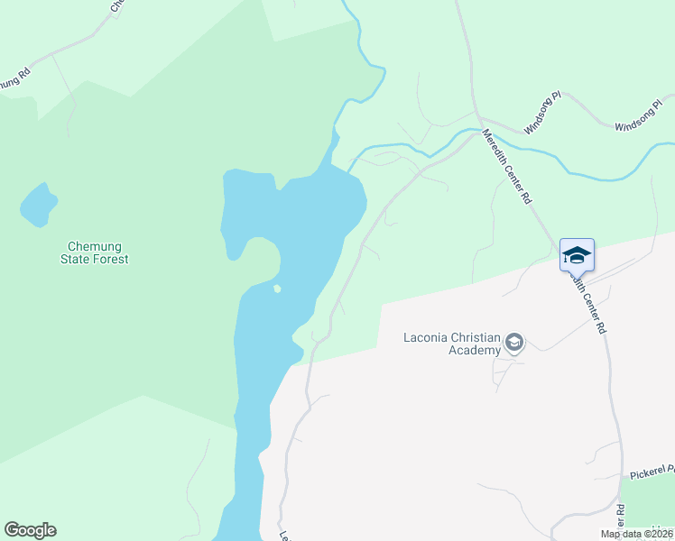 map of restaurants, bars, coffee shops, grocery stores, and more near 55 Collins Brook Road in Meredith
