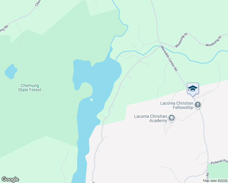 map of restaurants, bars, coffee shops, grocery stores, and more near 55 Collins Brook Road in Meredith