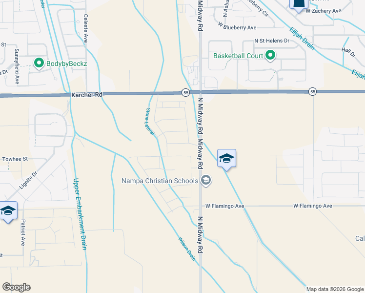 map of restaurants, bars, coffee shops, grocery stores, and more near 12071 West Soapstone Drive in Nampa