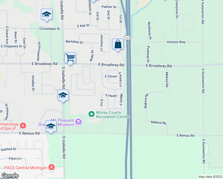map of restaurants, bars, coffee shops, grocery stores, and more near 5402 East Broadway Road in Mount Pleasant