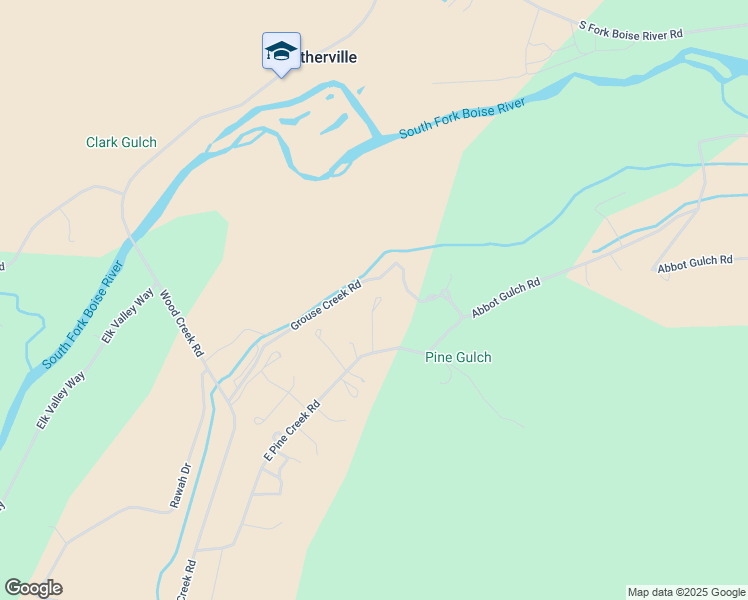 map of restaurants, bars, coffee shops, grocery stores, and more near 1458 East Pine Creek Road in Mountain Home