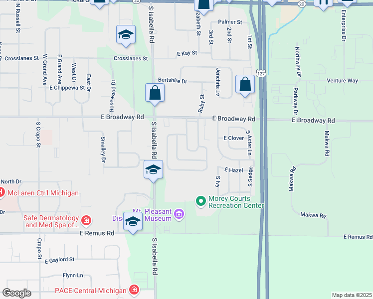 map of restaurants, bars, coffee shops, grocery stores, and more near 5232 East Broadway Road in Mount Pleasant