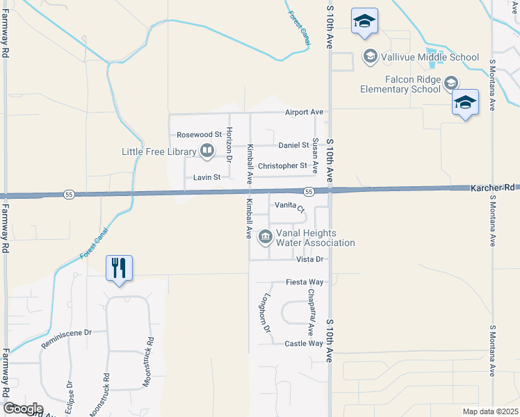 map of restaurants, bars, coffee shops, grocery stores, and more near 15220 Devon Drive in Caldwell