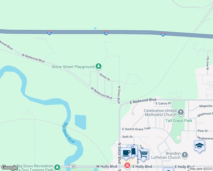 map of restaurants, bars, coffee shops, grocery stores, and more near 804 Quartz Avenue in Brandon