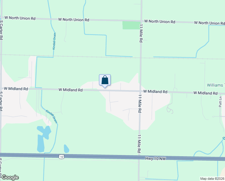 map of restaurants, bars, coffee shops, grocery stores, and more near 1588 West Midland Road in Auburn