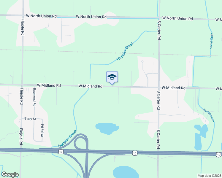 map of restaurants, bars, coffee shops, grocery stores, and more near 2173 West Midland Road in Auburn