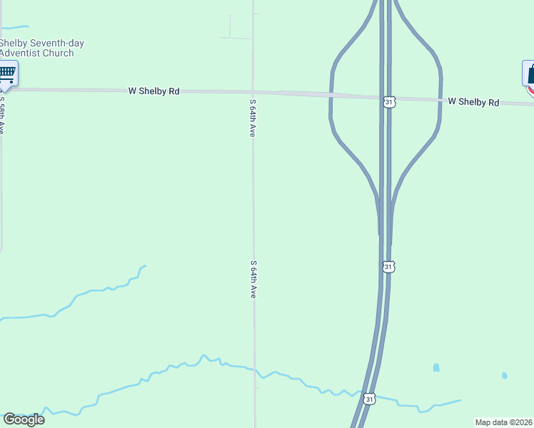 map of restaurants, bars, coffee shops, grocery stores, and more near 2300 South 64th Avenue in Shelby