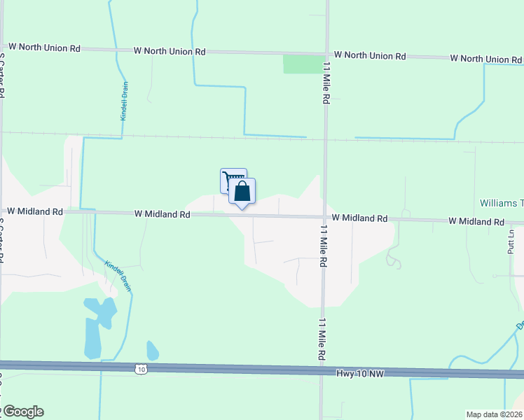 map of restaurants, bars, coffee shops, grocery stores, and more near 1588 West Midland Road in Auburn