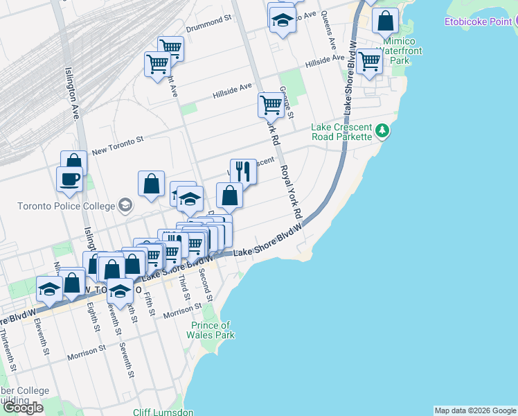 map of restaurants, bars, coffee shops, grocery stores, and more near 43 Heman Street in Toronto