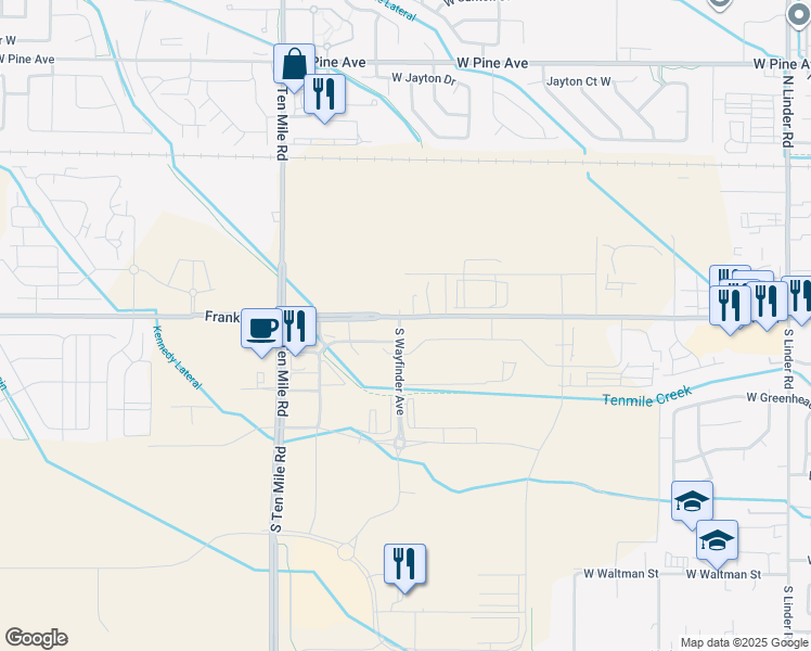 map of restaurants, bars, coffee shops, grocery stores, and more near 2805 West Franklin Road in Meridian