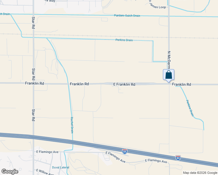 map of restaurants, bars, coffee shops, grocery stores, and more near 4457 East Franklin Road in Nampa