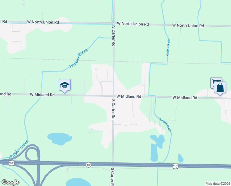 map of restaurants, bars, coffee shops, grocery stores, and more near 1994 West Midland Road in Auburn
