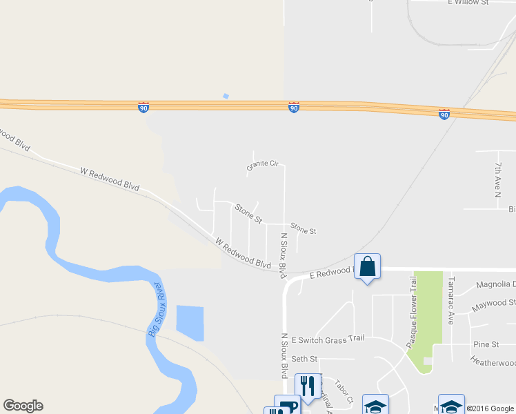 map of restaurants, bars, coffee shops, grocery stores, and more near Stone Circle in Brandon