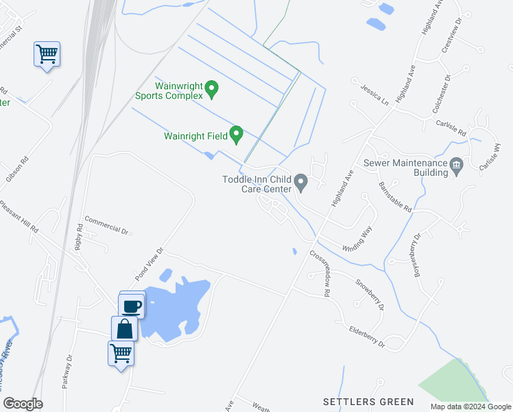 map of restaurants, bars, coffee shops, grocery stores, and more near Gary L Maietta Way in South Portland