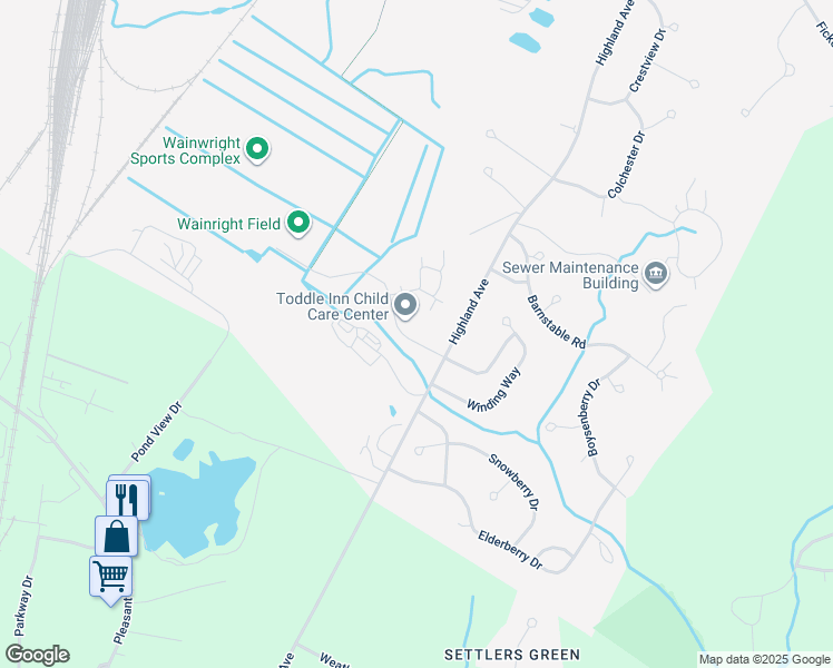 map of restaurants, bars, coffee shops, grocery stores, and more near 57 Gary L Maietta Way in South Portland