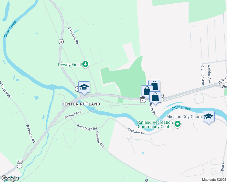 map of restaurants, bars, coffee shops, grocery stores, and more near 262 U.S. 4 Business in Rutland