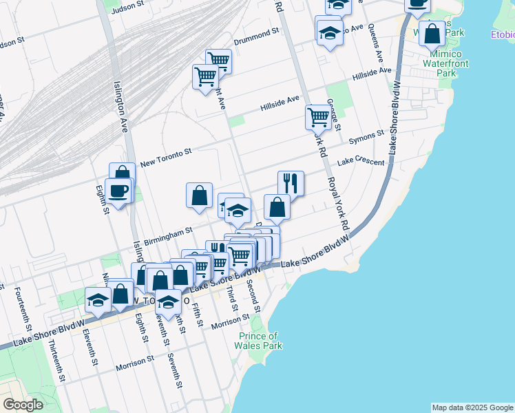 map of restaurants, bars, coffee shops, grocery stores, and more near 100 Murrie Street in Toronto