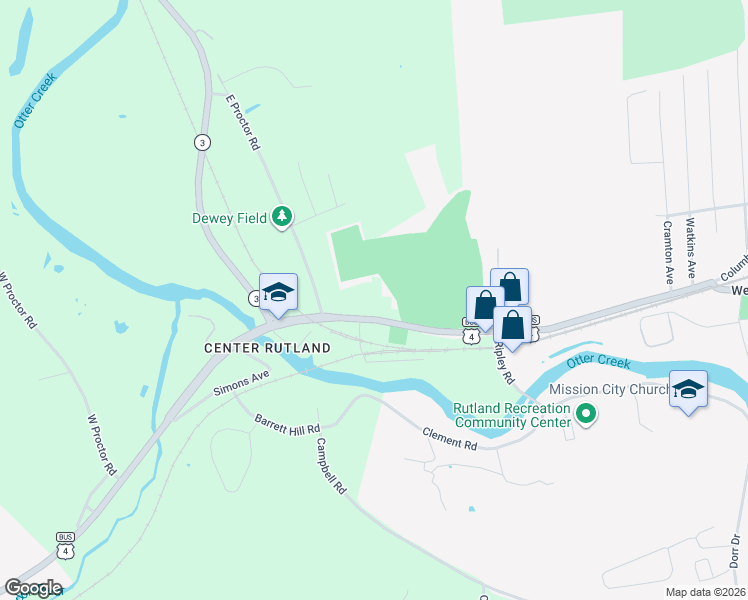 map of restaurants, bars, coffee shops, grocery stores, and more near 262 U.S. 4 Business in Rutland