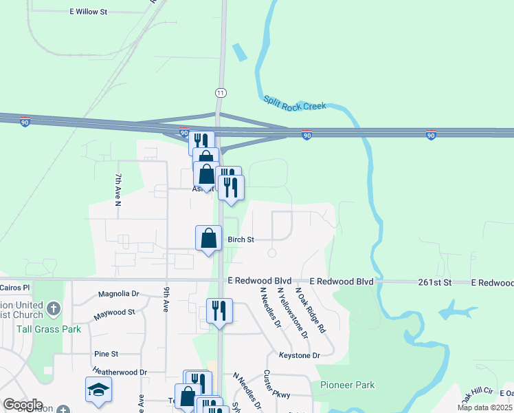 map of restaurants, bars, coffee shops, grocery stores, and more near 920 Joslyn Drive in Brandon