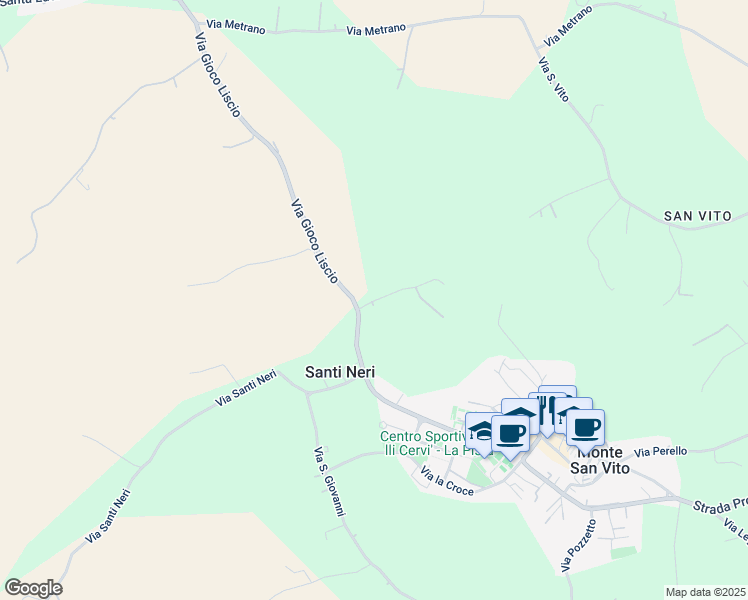 map of restaurants, bars, coffee shops, grocery stores, and more near 2B via Vallone in Ancona