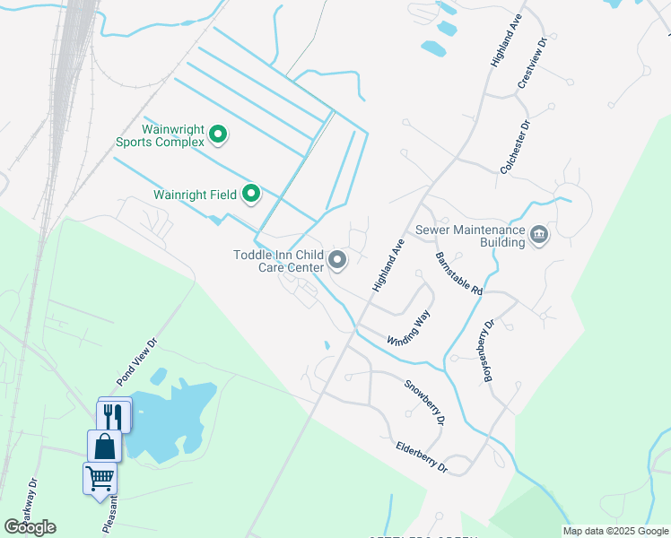 map of restaurants, bars, coffee shops, grocery stores, and more near 57 Gary L Maietta Way in South Portland