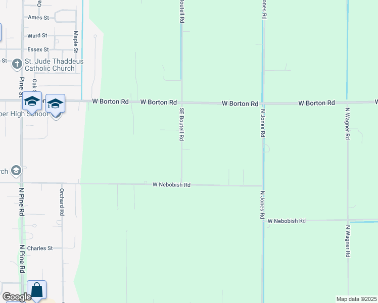 map of restaurants, bars, coffee shops, grocery stores, and more near 1402 Southeast Boutell Road in Essexville