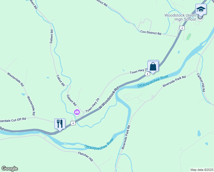 map of restaurants, bars, coffee shops, grocery stores, and more near Wyman Lane in Woodstock
