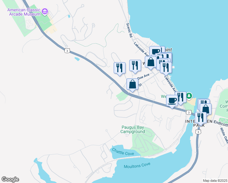 map of restaurants, bars, coffee shops, grocery stores, and more near 18 Tranquility Turn in Laconia