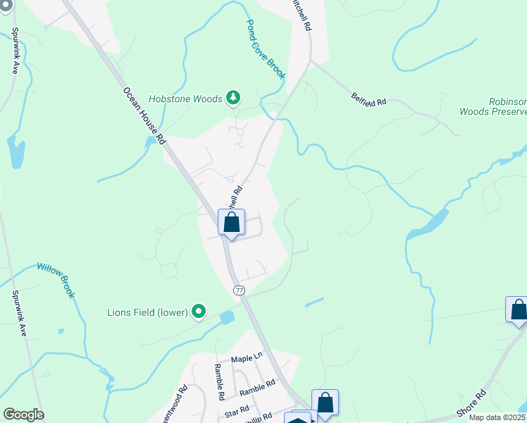 map of restaurants, bars, coffee shops, grocery stores, and more near 15 Oakwood Road in Cape Elizabeth