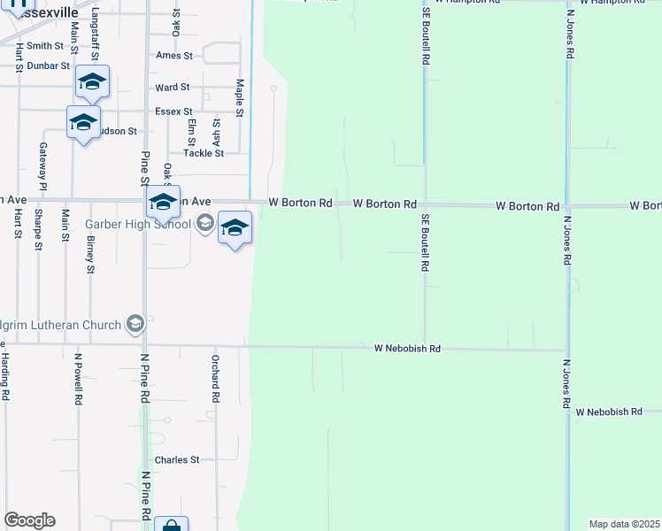 map of restaurants, bars, coffee shops, grocery stores, and more near 1429 Wallinda Drive in Essexville