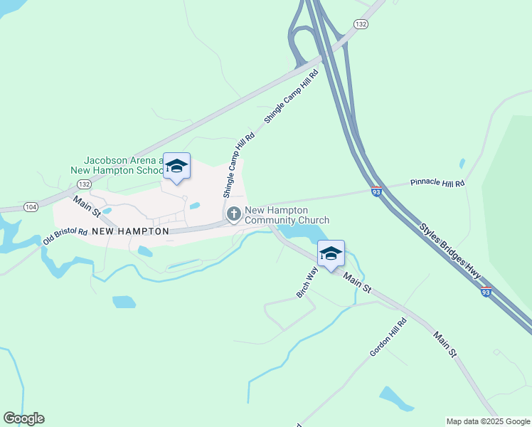 map of restaurants, bars, coffee shops, grocery stores, and more near 132 Main Street in New Hampton