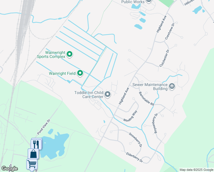 map of restaurants, bars, coffee shops, grocery stores, and more near 77 Gary L Maietta Way in South Portland