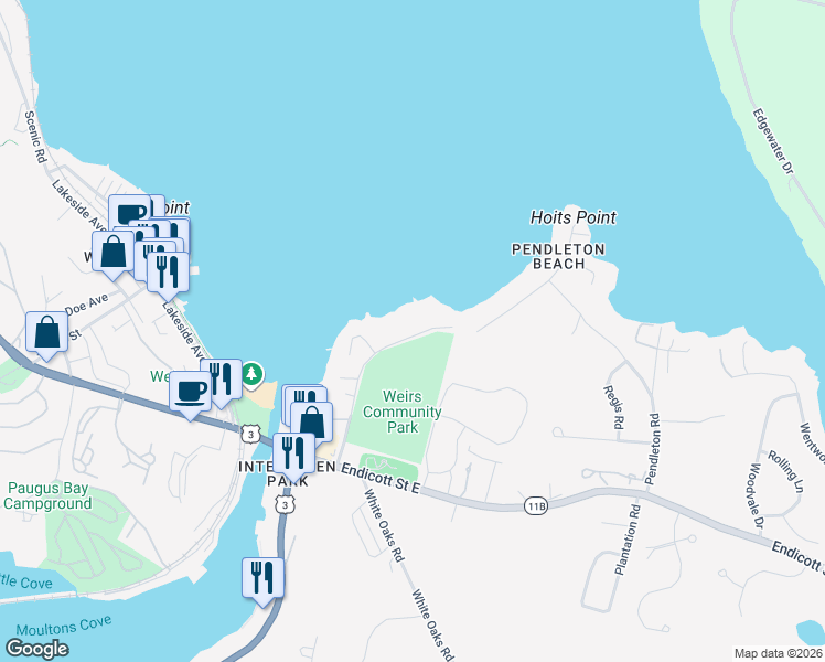 map of restaurants, bars, coffee shops, grocery stores, and more near 148 Lucerne Avenue in Laconia