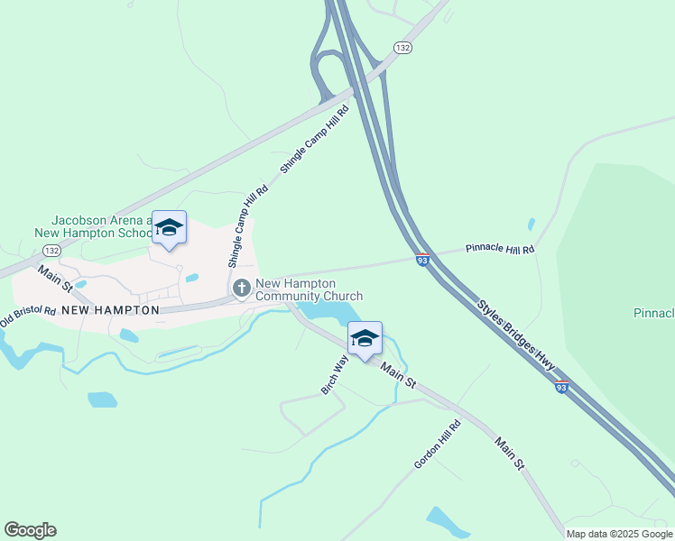 map of restaurants, bars, coffee shops, grocery stores, and more near Pinnacle Hill Road in New Hampton