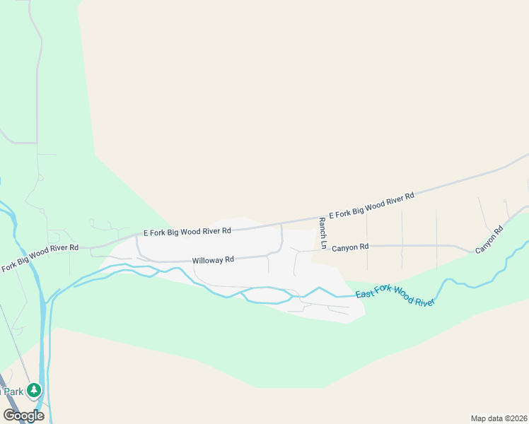 map of restaurants, bars, coffee shops, grocery stores, and more near 49-95 East Fork Big Wood River Road in Hailey