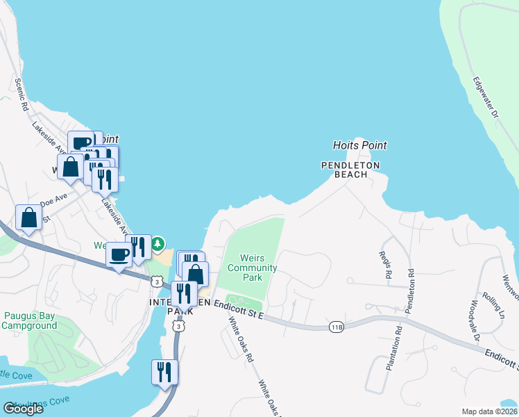 map of restaurants, bars, coffee shops, grocery stores, and more near 148 Lucerne Avenue in Laconia